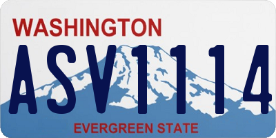 WA license plate ASV1114