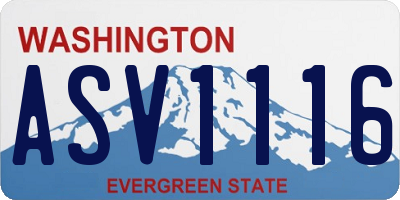 WA license plate ASV1116