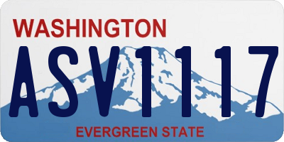 WA license plate ASV1117
