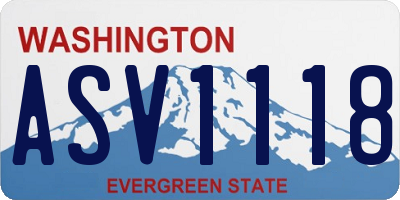 WA license plate ASV1118