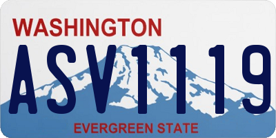WA license plate ASV1119
