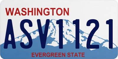 WA license plate ASV1121