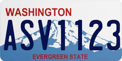 WA license plate ASV1123