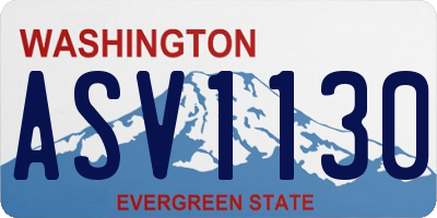 WA license plate ASV1130