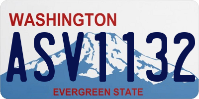 WA license plate ASV1132