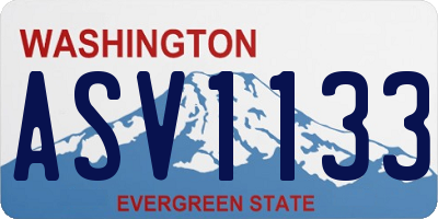 WA license plate ASV1133