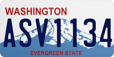 WA license plate ASV1134