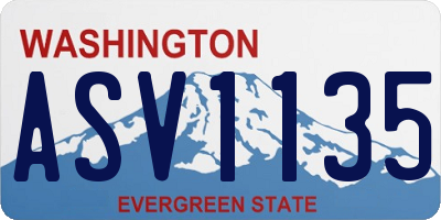 WA license plate ASV1135