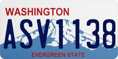 WA license plate ASV1138