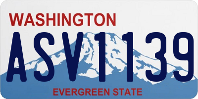 WA license plate ASV1139