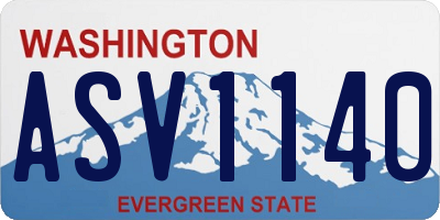 WA license plate ASV1140