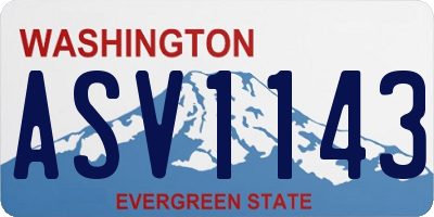 WA license plate ASV1143