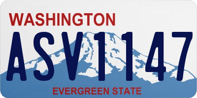 WA license plate ASV1147