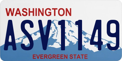WA license plate ASV1149