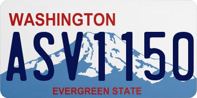 WA license plate ASV1150