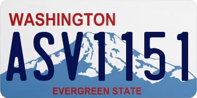 WA license plate ASV1151