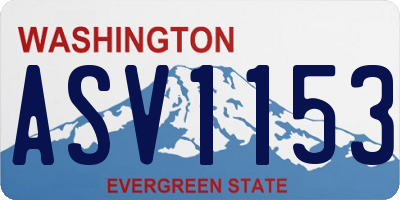 WA license plate ASV1153