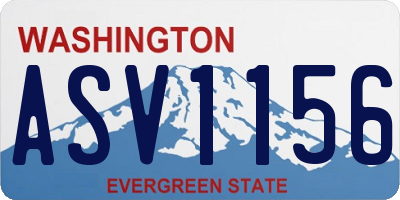 WA license plate ASV1156