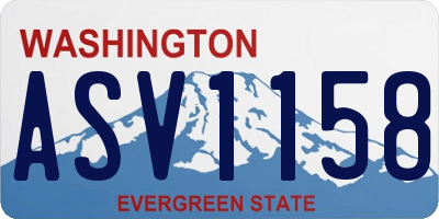 WA license plate ASV1158