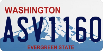 WA license plate ASV1160