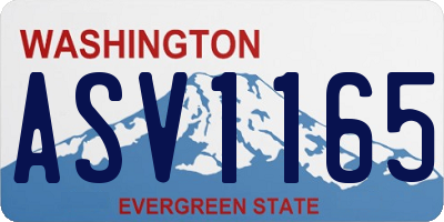 WA license plate ASV1165