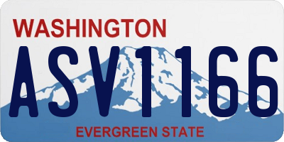 WA license plate ASV1166