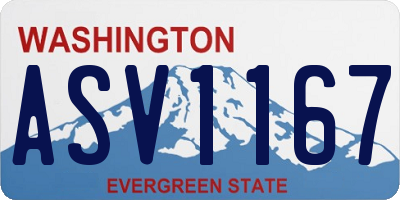 WA license plate ASV1167