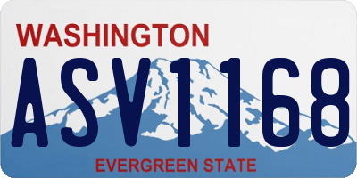WA license plate ASV1168