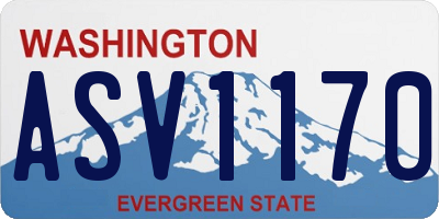 WA license plate ASV1170