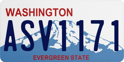 WA license plate ASV1171