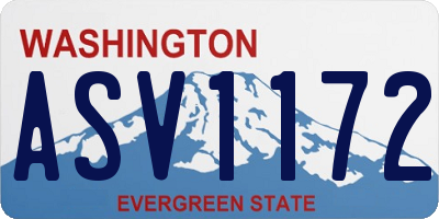 WA license plate ASV1172