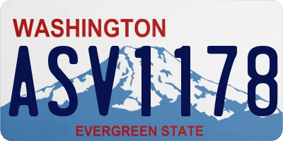WA license plate ASV1178