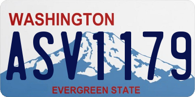 WA license plate ASV1179