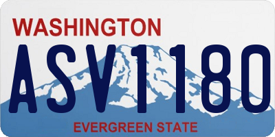WA license plate ASV1180