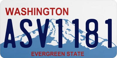 WA license plate ASV1181