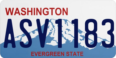 WA license plate ASV1183