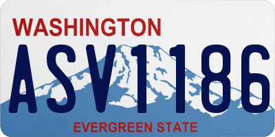 WA license plate ASV1186
