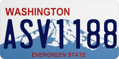 WA license plate ASV1188