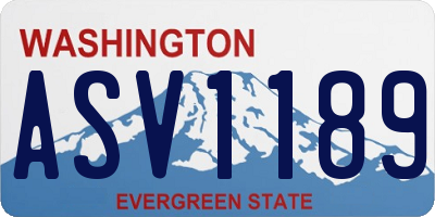 WA license plate ASV1189