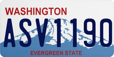 WA license plate ASV1190