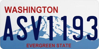WA license plate ASV1193