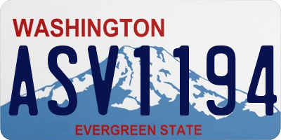 WA license plate ASV1194