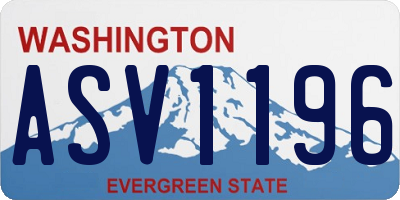 WA license plate ASV1196