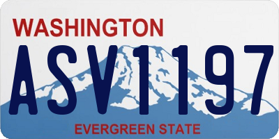 WA license plate ASV1197