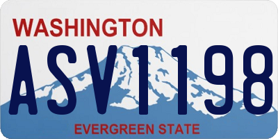 WA license plate ASV1198