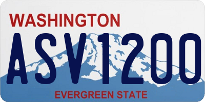 WA license plate ASV1200