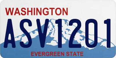 WA license plate ASV1201