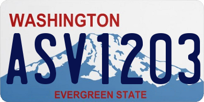 WA license plate ASV1203