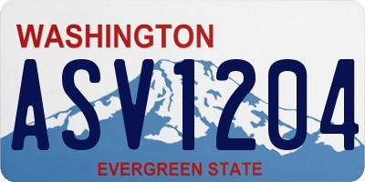 WA license plate ASV1204