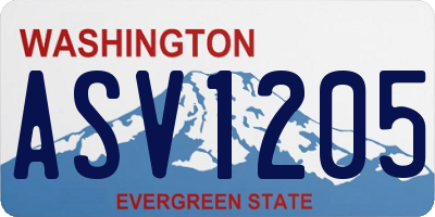 WA license plate ASV1205